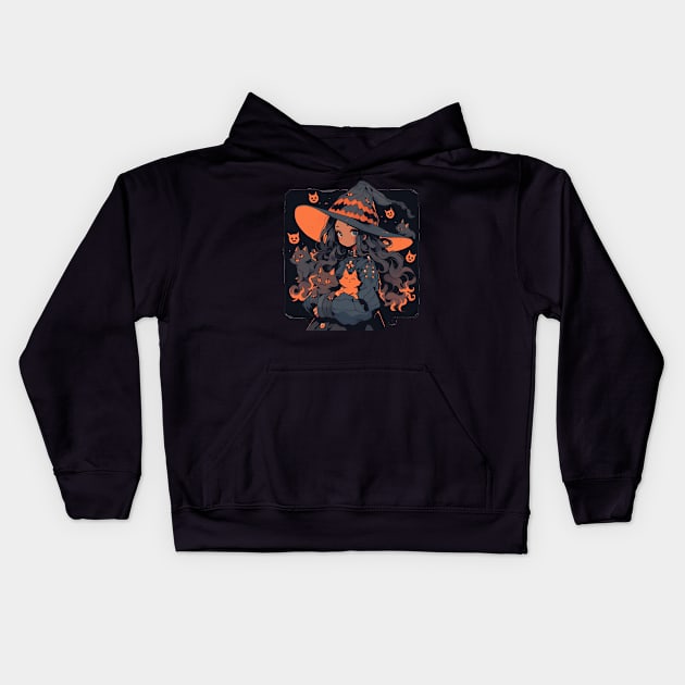 Witch Girl #1 - Halloween Kids Hoodie by Neon Dream